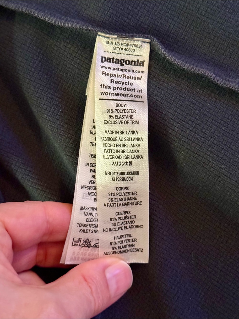 Patagonia Men’s R1® Thermal Full-Zip Hoody- XL Smolder Blue color. - Picture 6 of 7